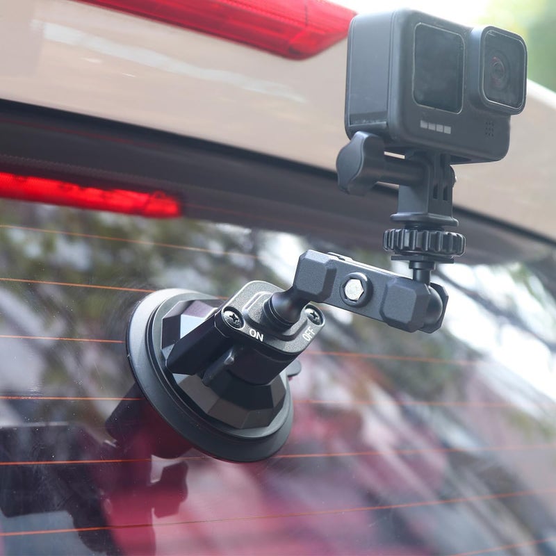 Rigdance Upgraded Car Suction Cup Base with17mm Ball, Compatible with17mm Double Socket Arms | Heavy-Duty 3.4" Suction Base for Windshield | Holds 5.5 lbs – Rosette Bite Locking System - Image 4